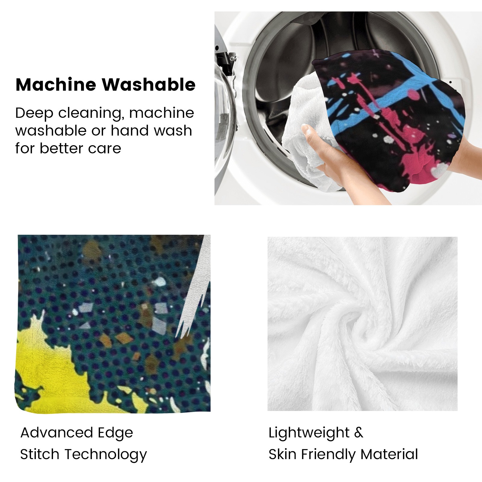 Personalisierte Decke mit farbenfrohem Tennisballmuster im Ölfarbenstil und individuellem Namen