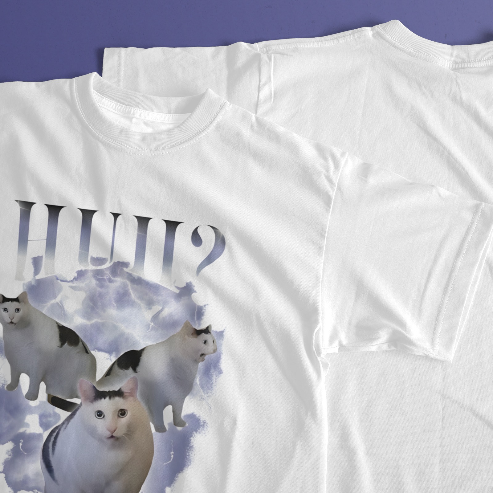 Katzen-Meme-Haustier-Motiv Foto & Text personalisiertes weißes T-Shirt