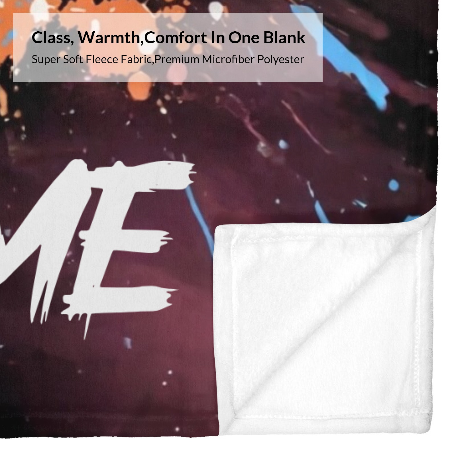 Personalisierte Decke mit farbenfrohem Tennisballmuster im Ölfarbenstil und individuellem Namen