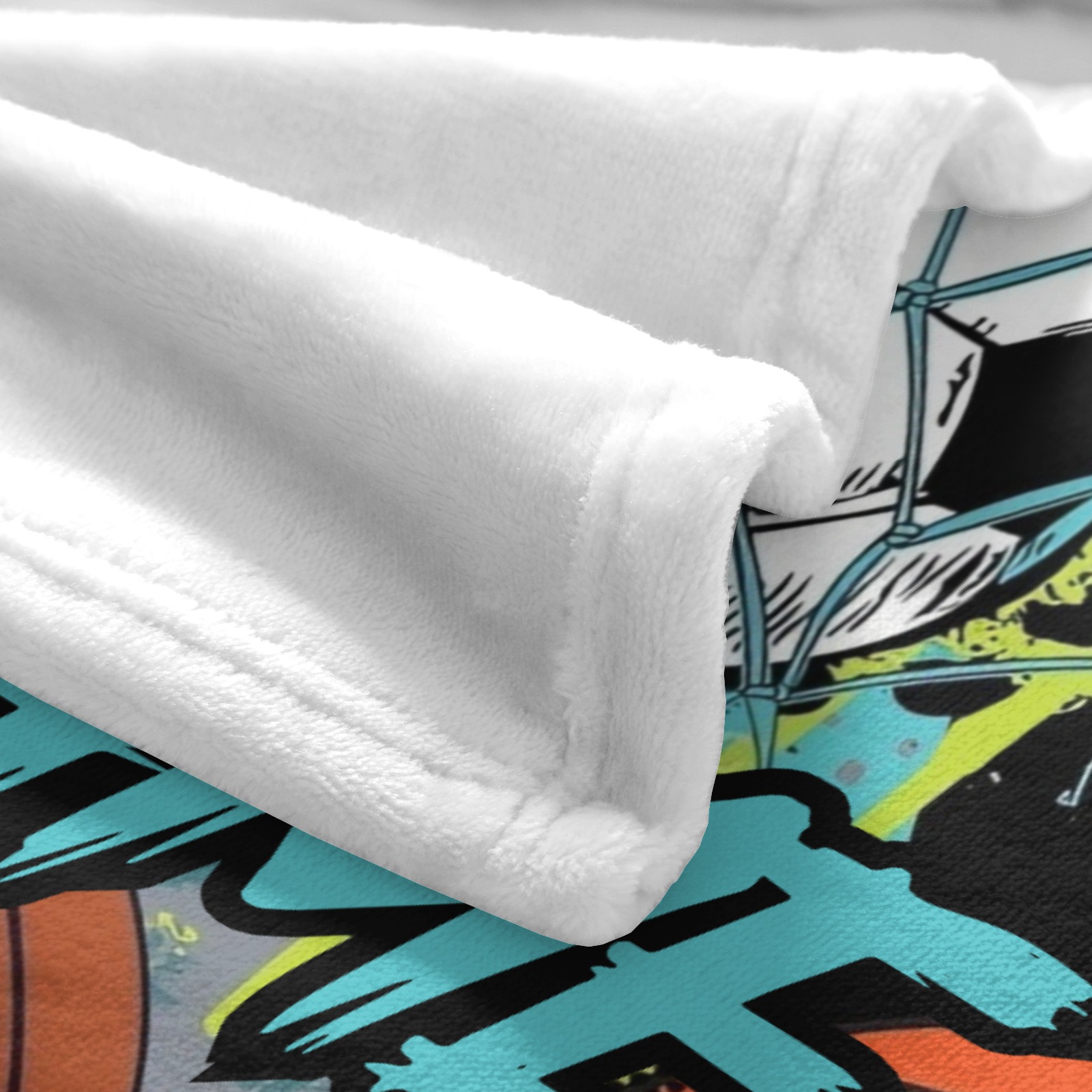 Bedruckte Decken mit Ballsportmotiven und personalisierten Namen