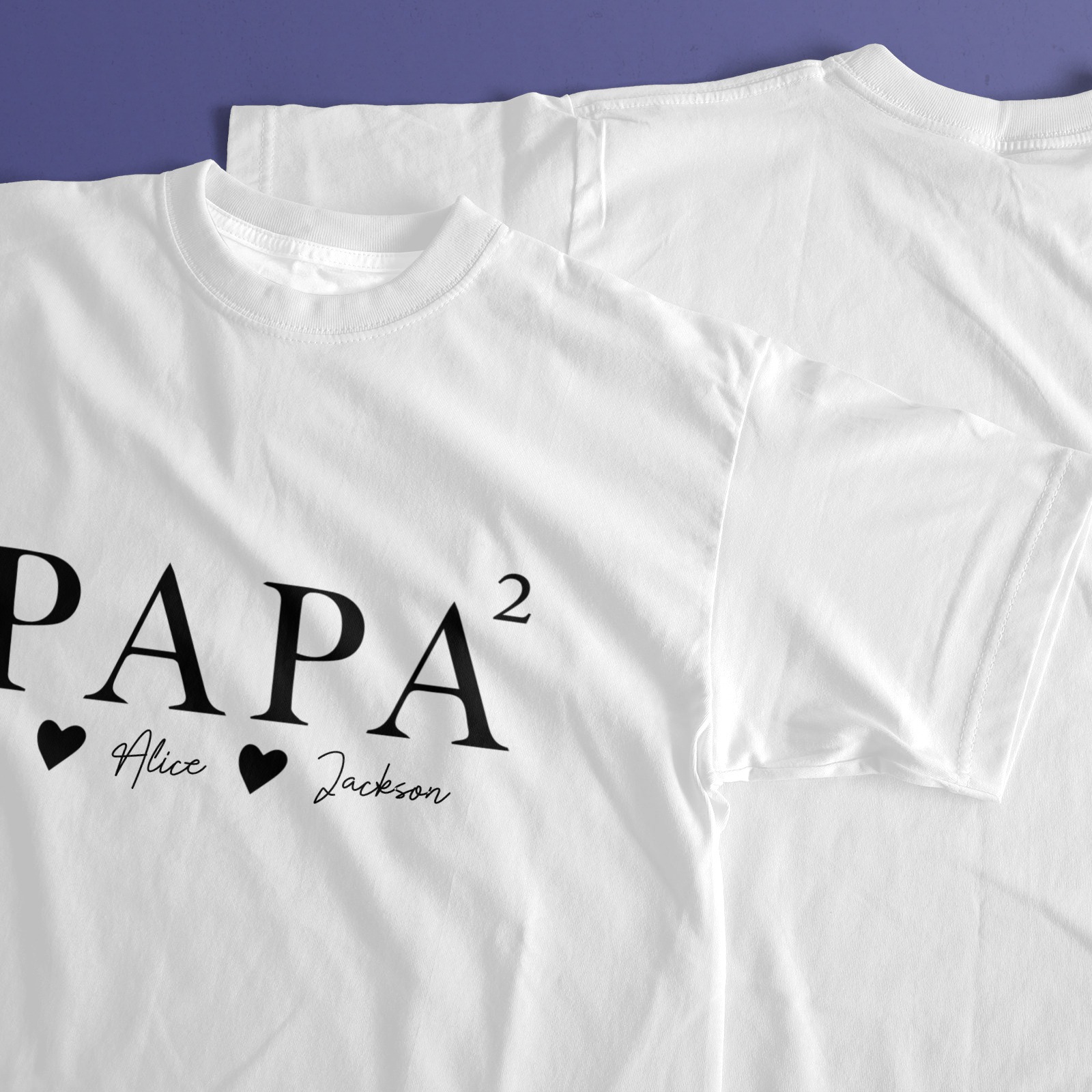 PAPA Familien-Design personalisiertes T-Shirt mit Namen