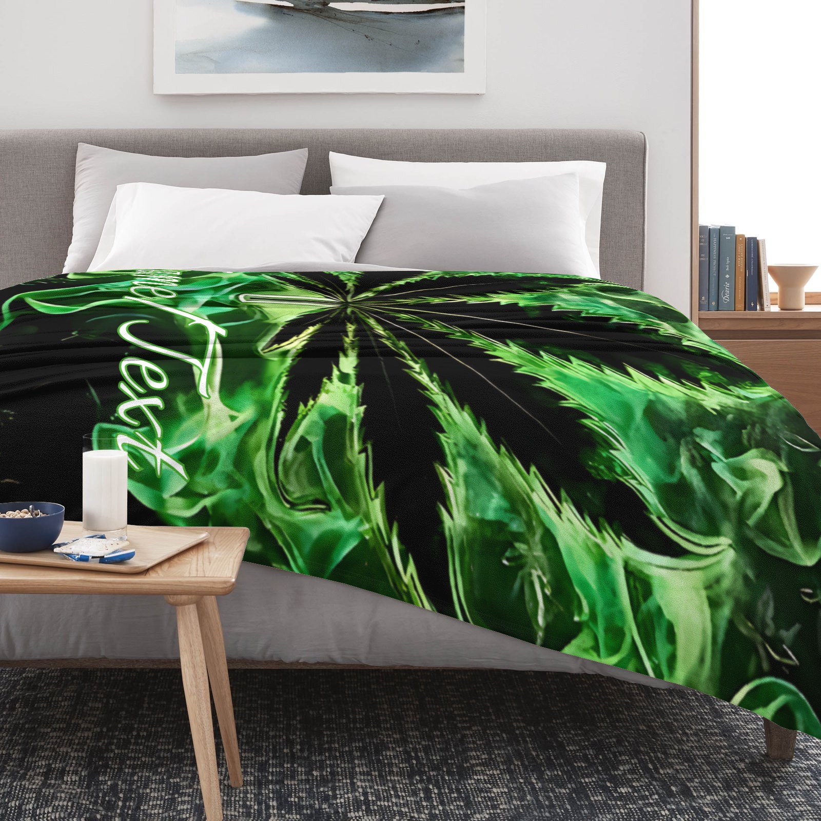 Magische Decke im Blitz-Ahornblatt-Stil mit individuellem Namen