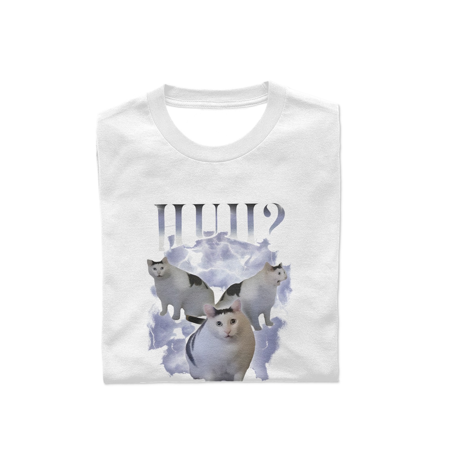 Katzen-Meme-Haustier-Motiv Foto & Text personalisiertes weißes T-Shirt