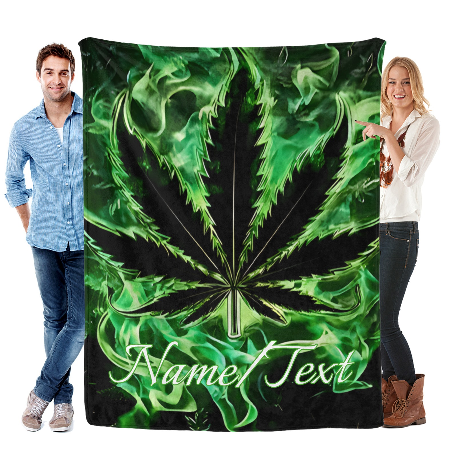 Magische Decke im Blitz-Ahornblatt-Stil mit individuellem Namen