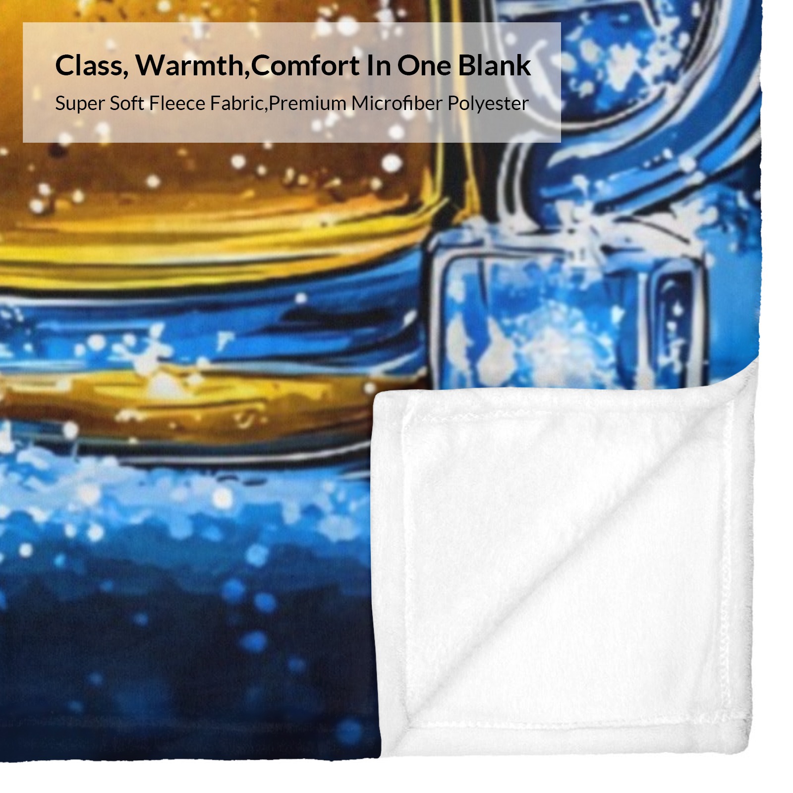 Personalisierte Decke mit einem Motiv von gekühltem Bier und individuellem Namen/Text