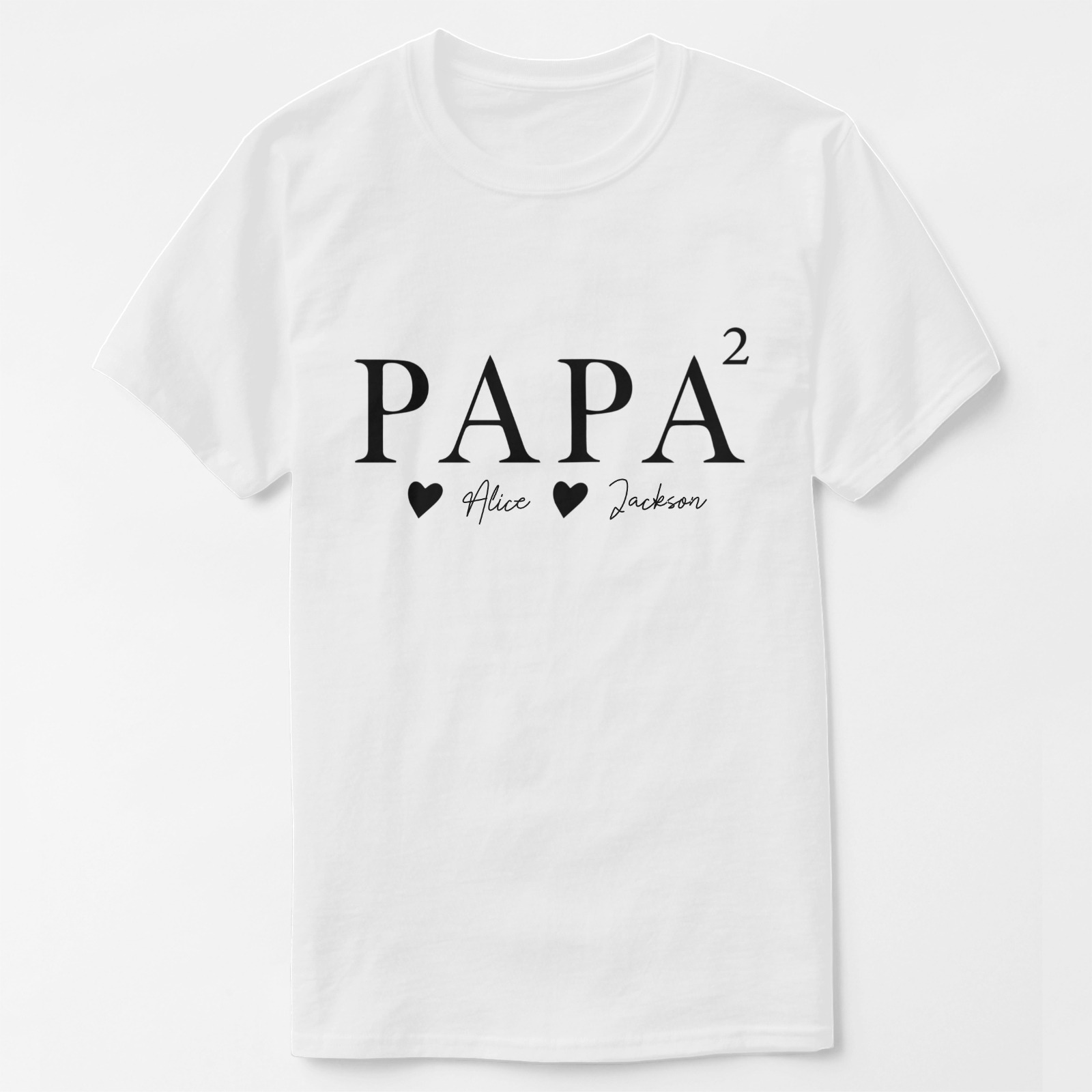 PAPA Familien-Design personalisiertes T-Shirt mit Namen