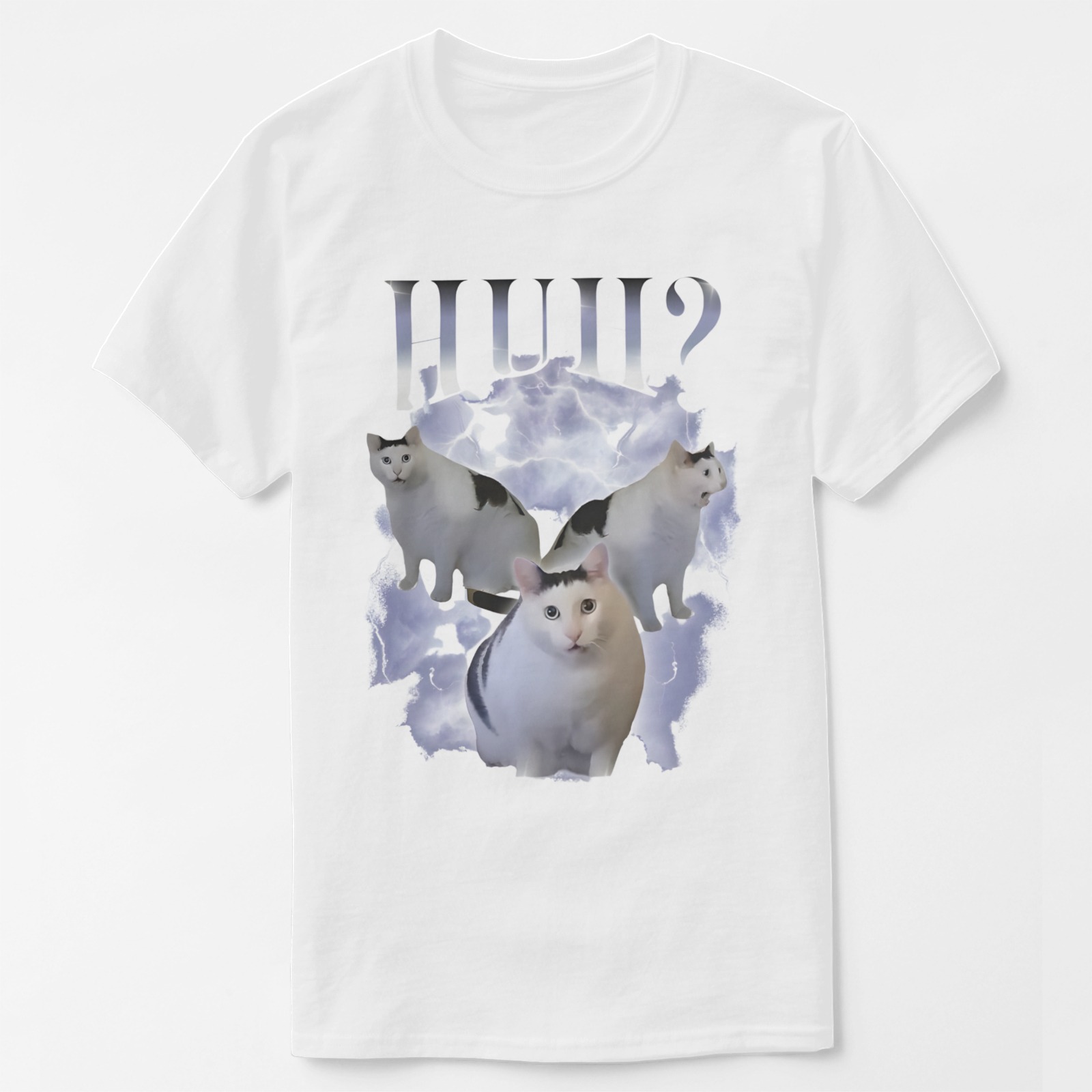 Katzen-Meme-Haustier-Motiv Foto & Text personalisiertes weißes T-Shirt