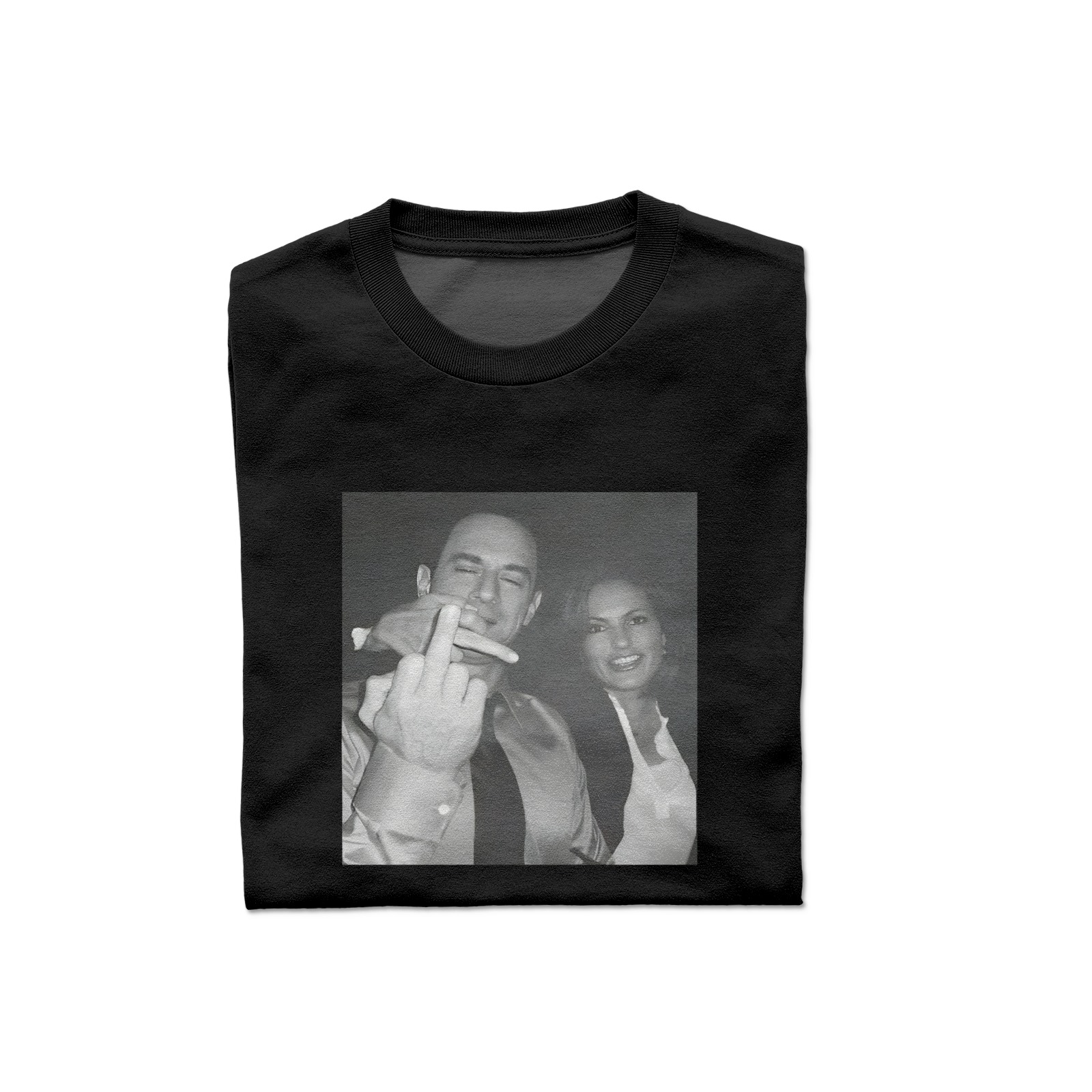 Schwarzes T-Shirt mit individuellem schlichtem Bildmuster