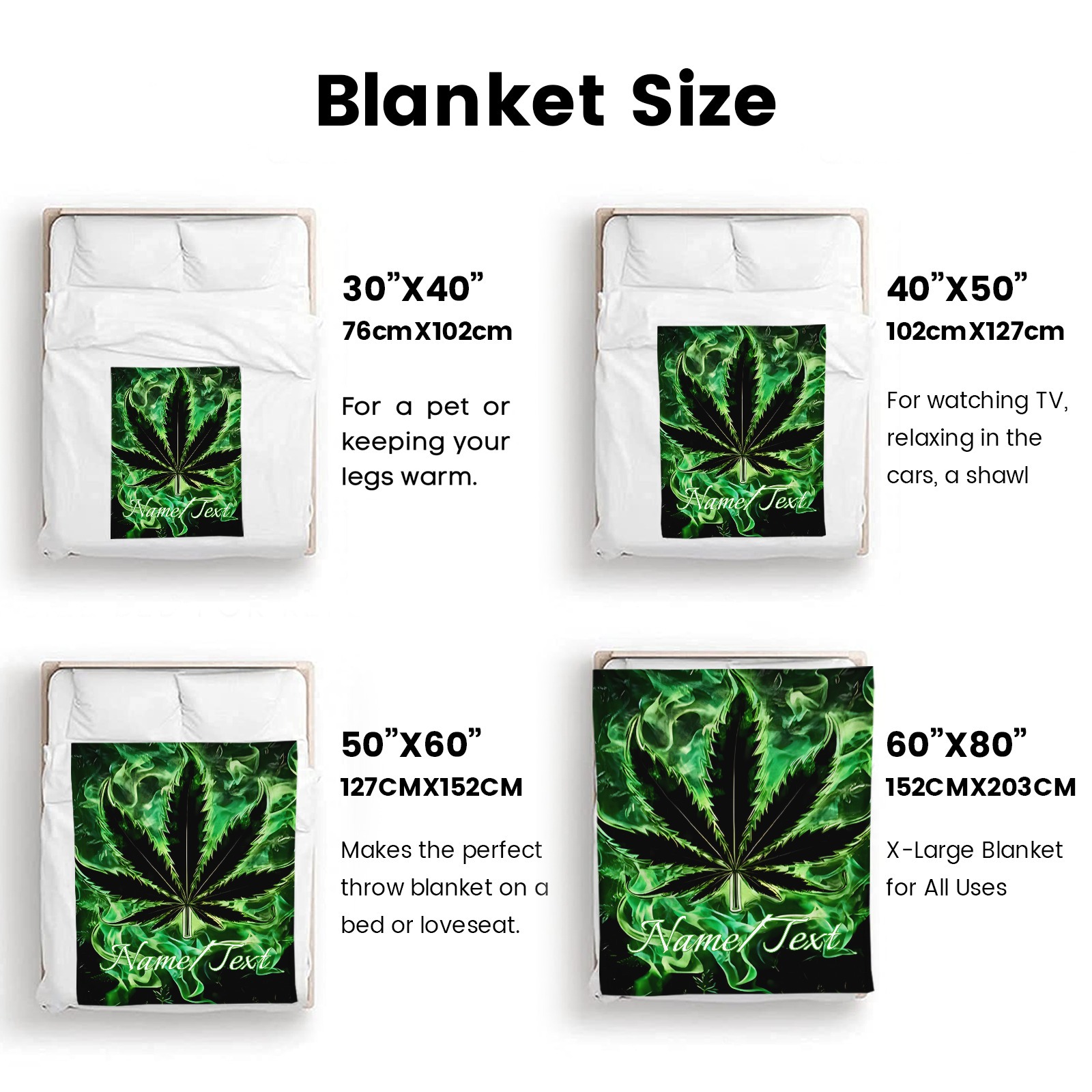 Magische Decke im Blitz-Ahornblatt-Stil mit individuellem Namen