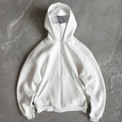 Casual Zipper Mask Hoodie