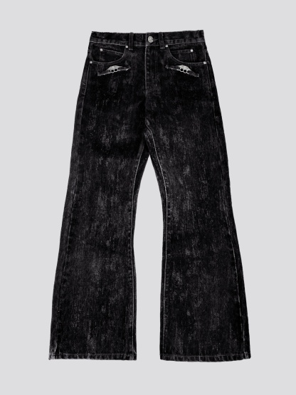 KNUCKLE BOOTCUT VELVET PANTS