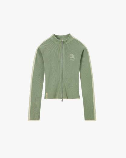 Cherries Full-Zip Knit Green