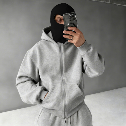 Casual Zipper Mask Hoodie