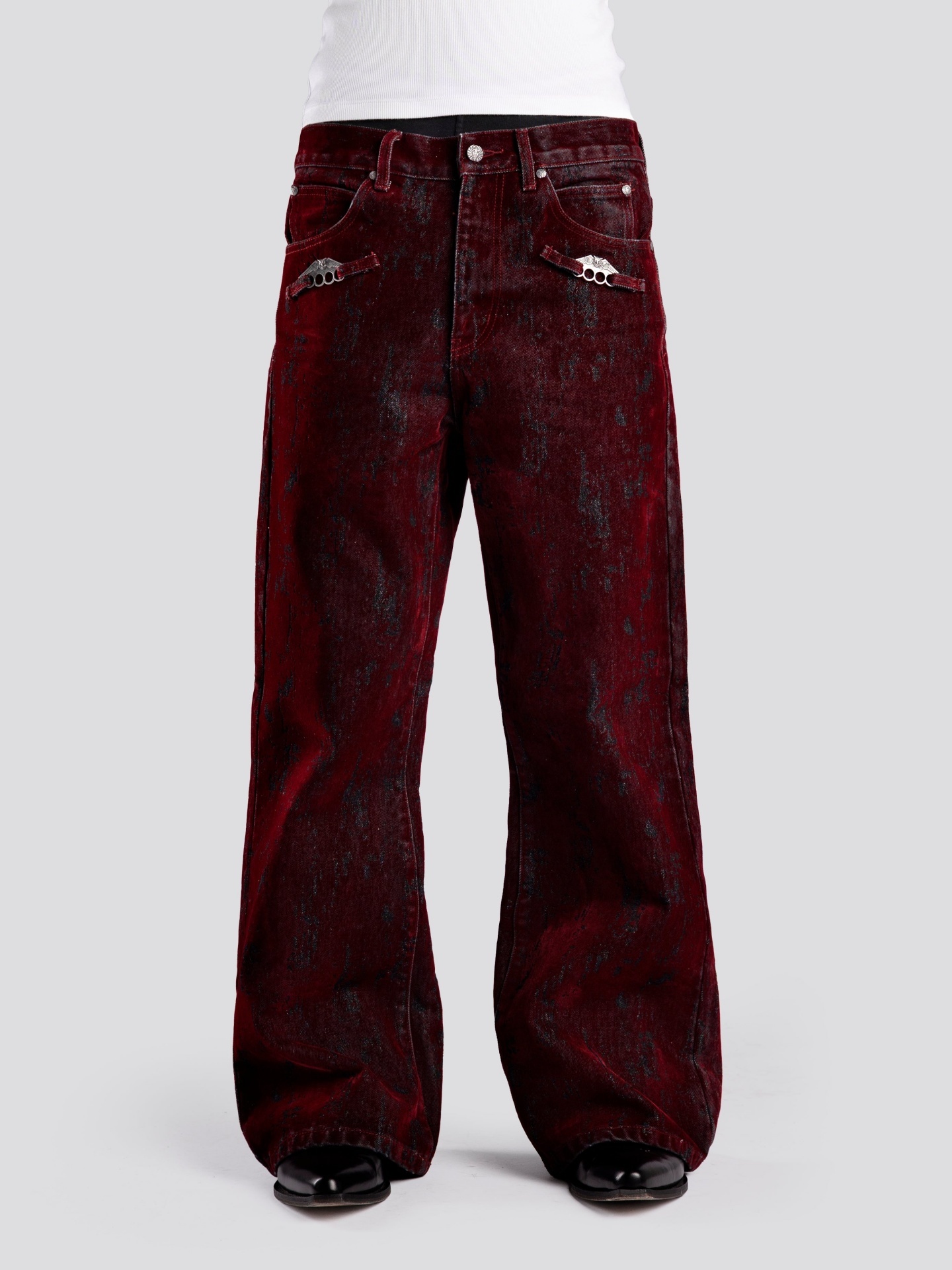 KNUCKLE BOOTCUT VELVET PANTS