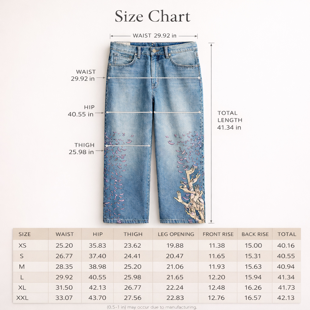 Size chart in inches