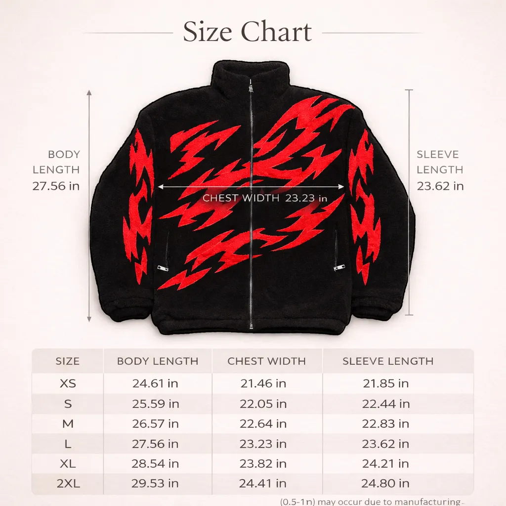 Size chart in inches