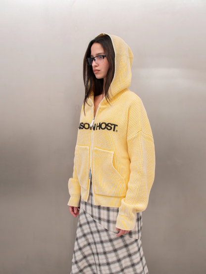 ICONIC KNIT ZIPPER YELLOW
