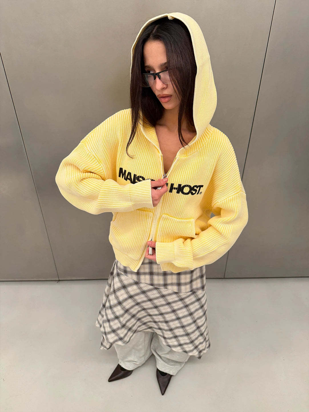 ICONIC KNIT ZIPPER YELLOW