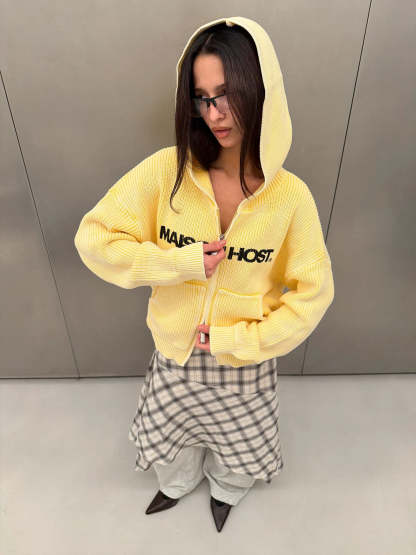 ICONIC KNIT ZIPPER YELLOW