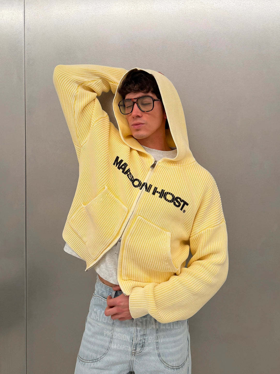 ICONIC KNIT ZIPPER YELLOW