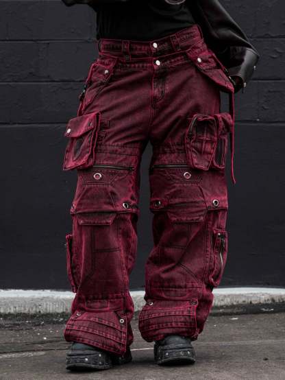 "SPIRAL" Cargo Pants (Red)