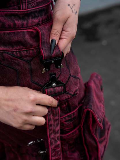 "SPIRAL" Cargo Pants (Red)