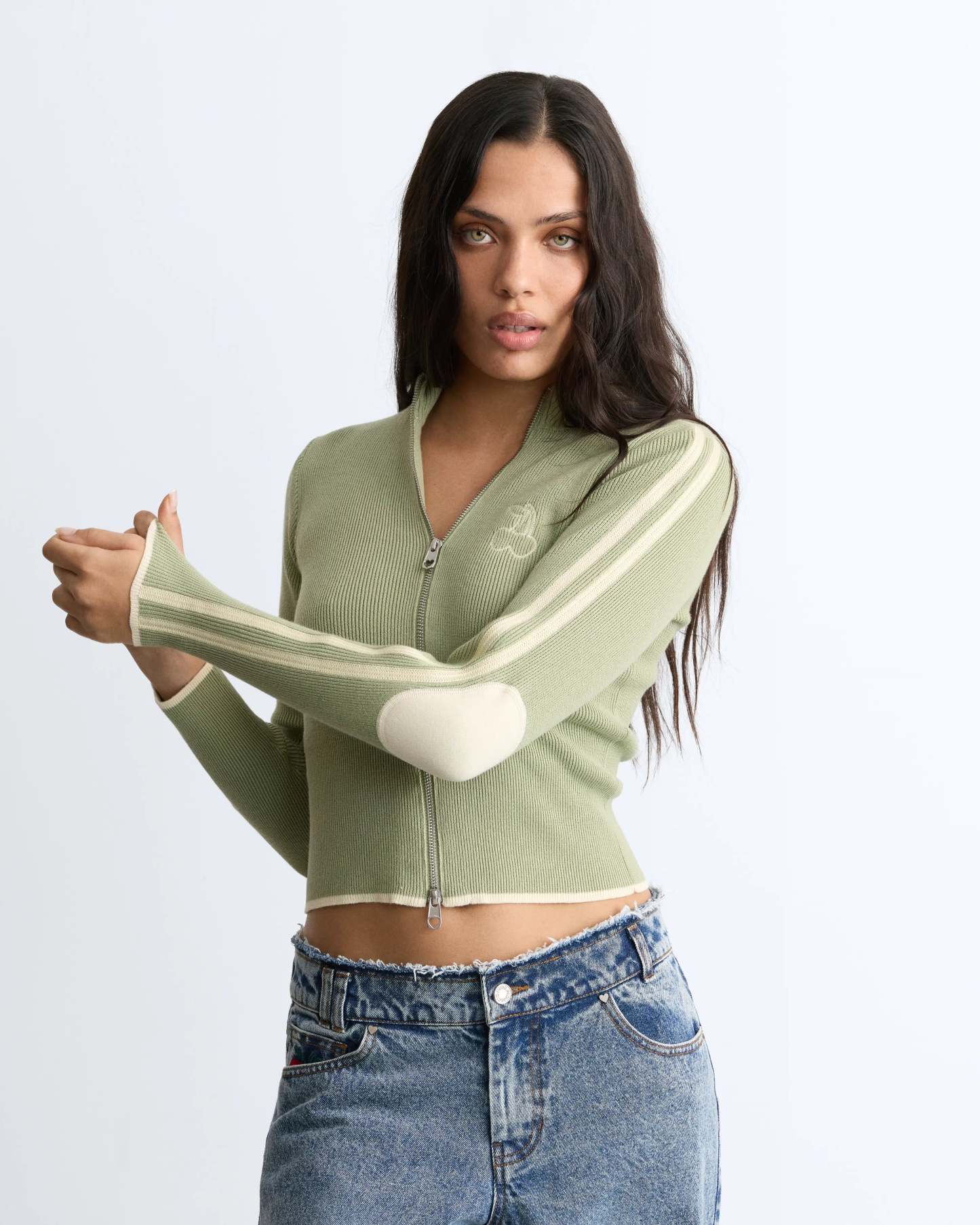 Cherries Full-Zip Knit Green