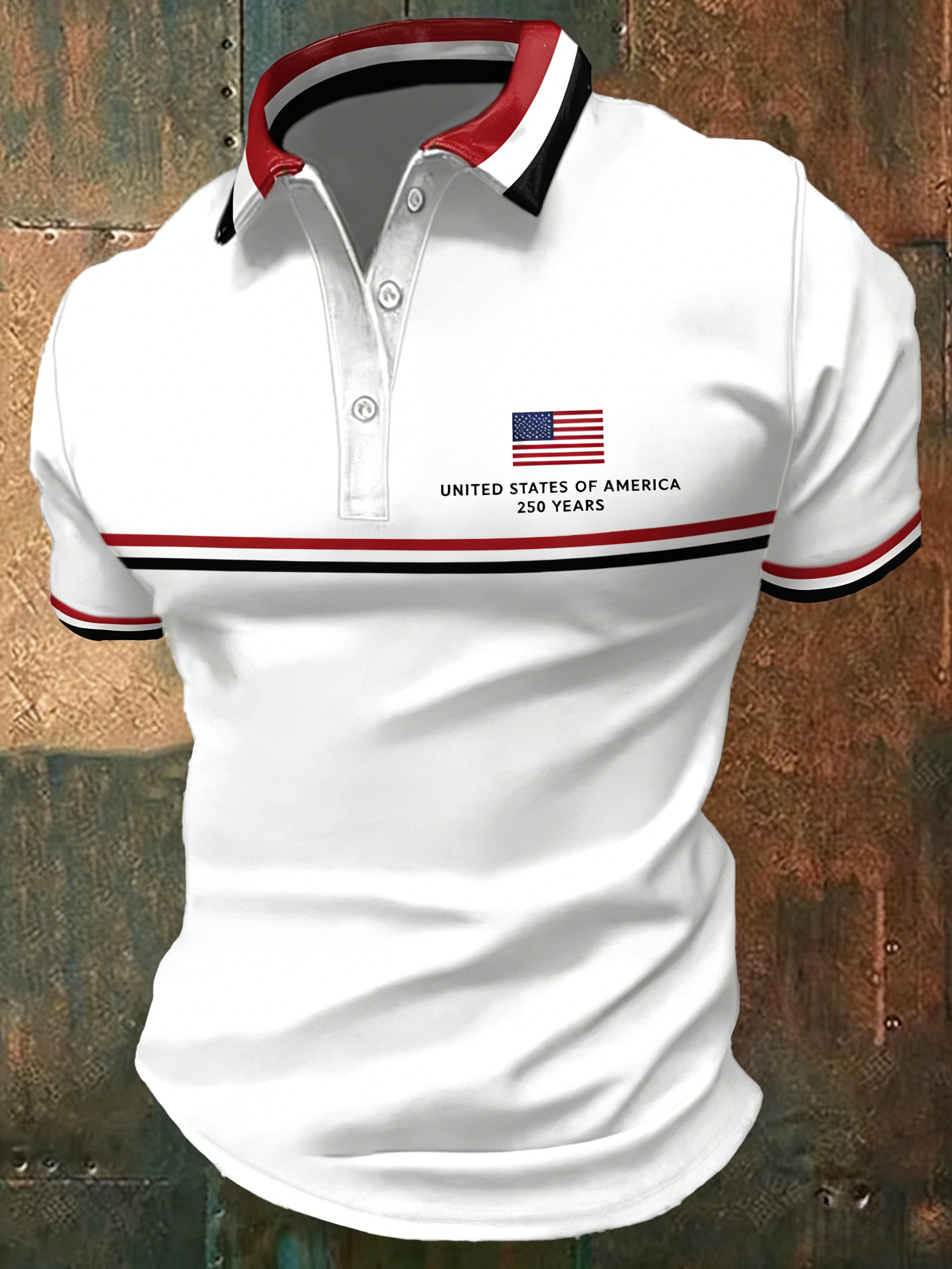 Men's Retro National Flag Print Casual Polo Shirt