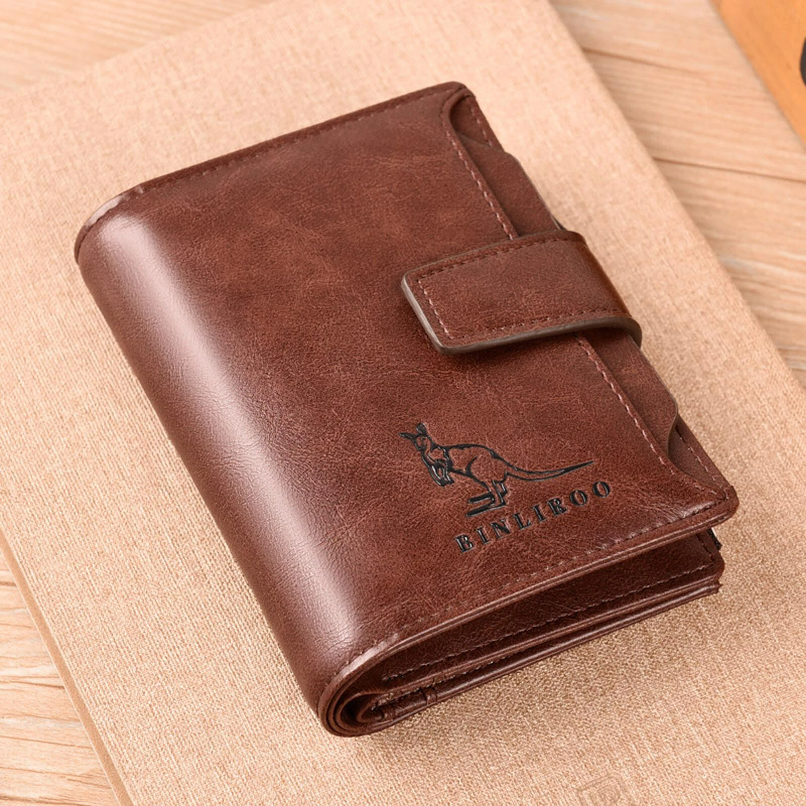 Anti-theft Men's Wallet For Credit Card Holder Leather Zipped  Portable Large