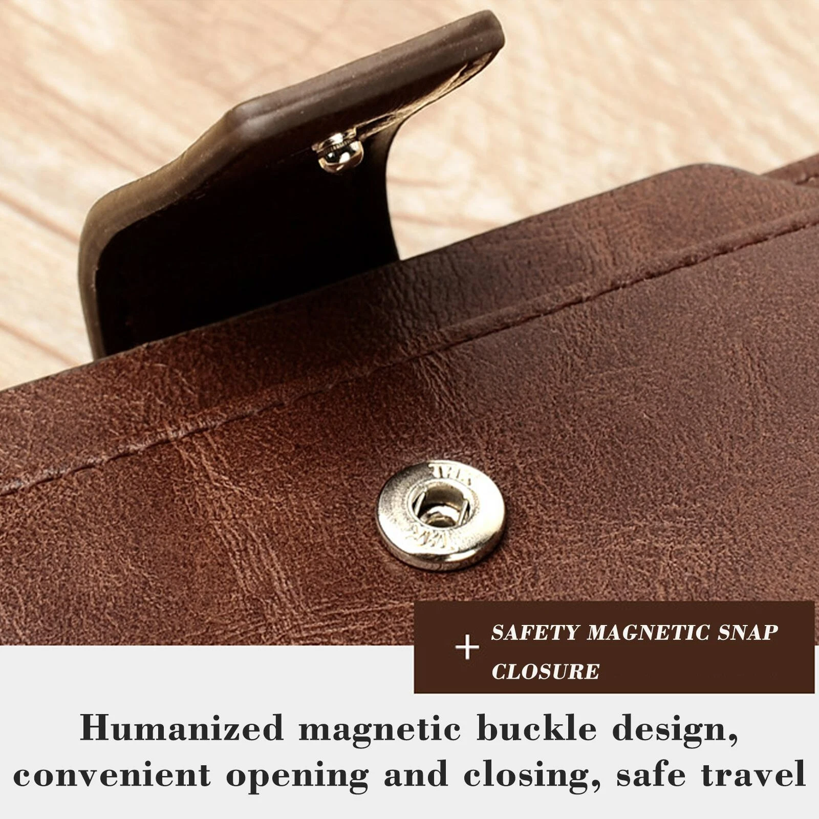 Anti-theft Men's Wallet For Credit Card Holder Leather Zipped  Portable Large