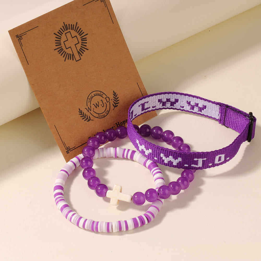 Christianartworkshop Faith Prompt Bracelet with Cross Bead & WWJD Card: Gift-Ready Keepsake