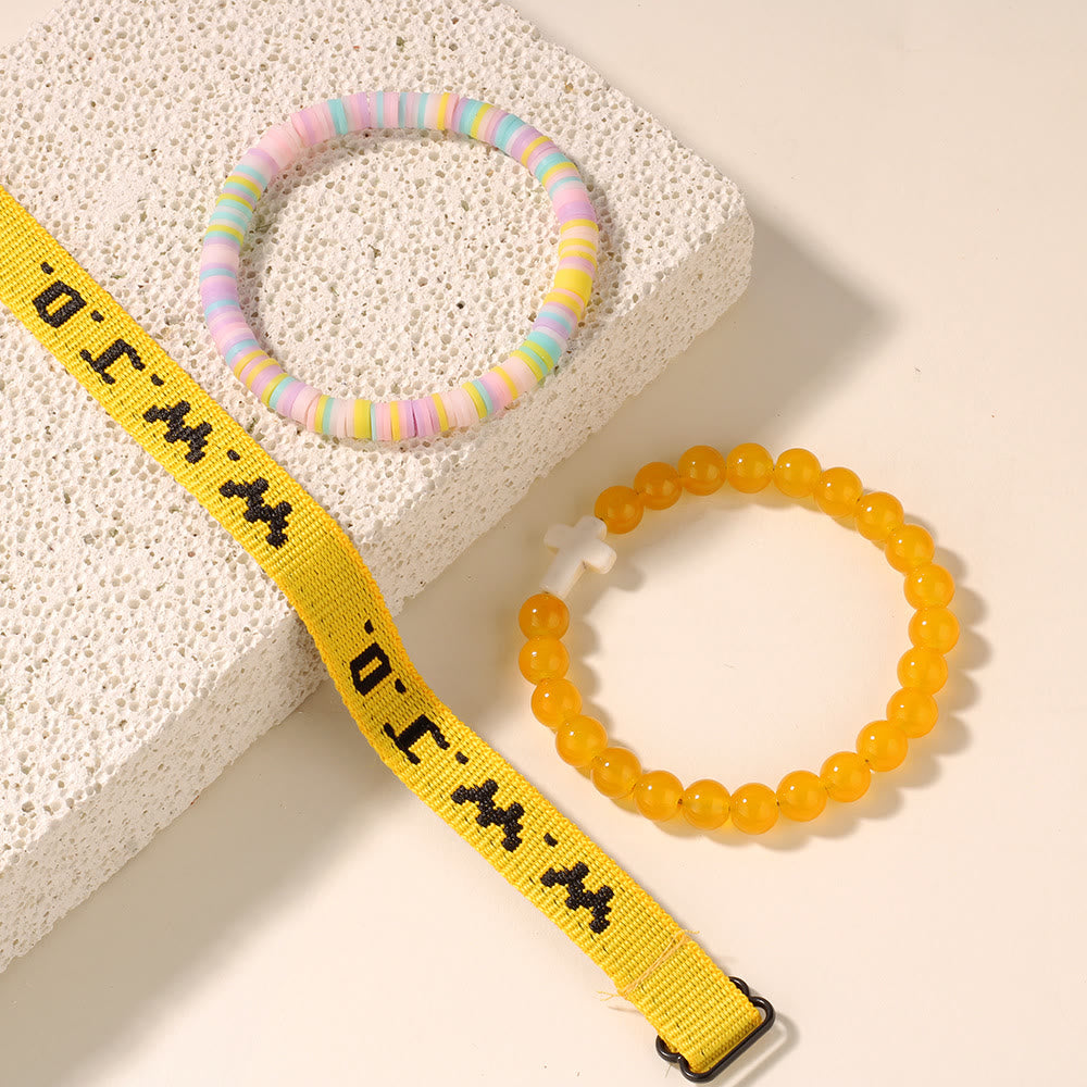 Christianartworkshop Faith Prompt Bracelet with Cross Bead & WWJD Card: Gift-Ready Keepsake