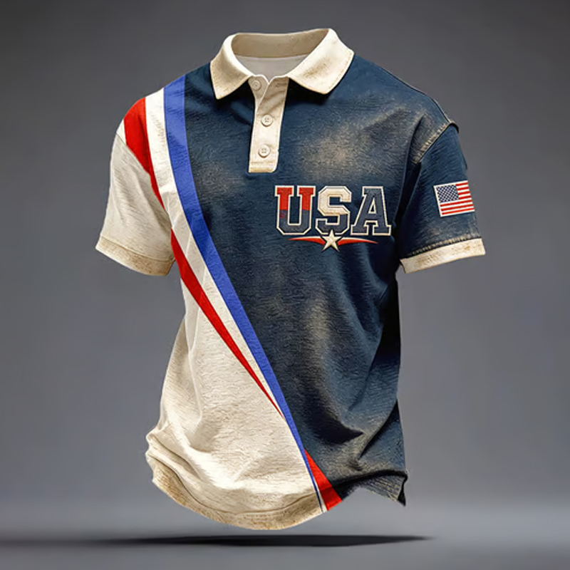 ⚡Men's American 250th Anniversary Casual Short-Sleeve Polo Shirt