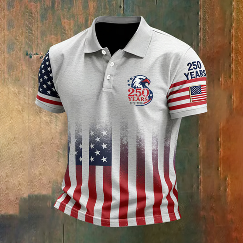 ⚡Men's American 250th Anniversary Casual Short-Sleeve Polo Shirt