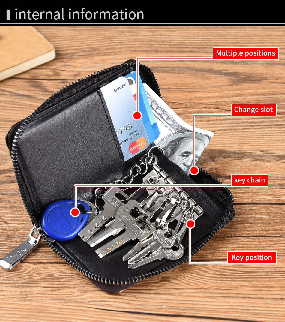 RFID Blocking Anti-Theft Wallet  Men's business casual genuine leather key case