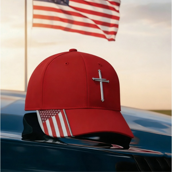 Jesus 3-Nail Cross & Crown of Thorns Christian Embroidered Adjustable Hat ✝️