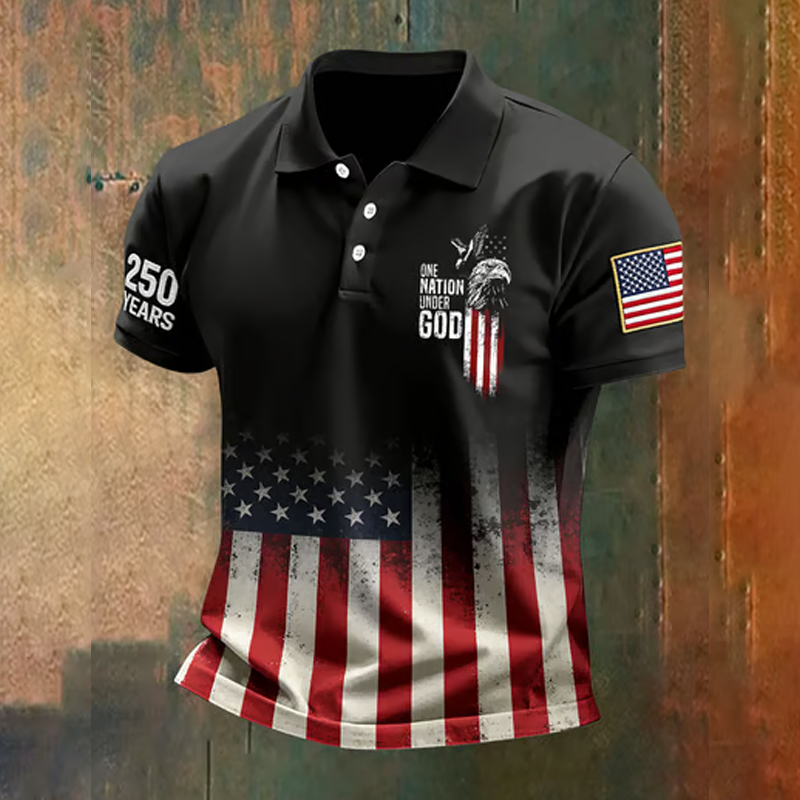 ⚡Men's American 250th Anniversary Casual Short-Sleeve Polo Shirt