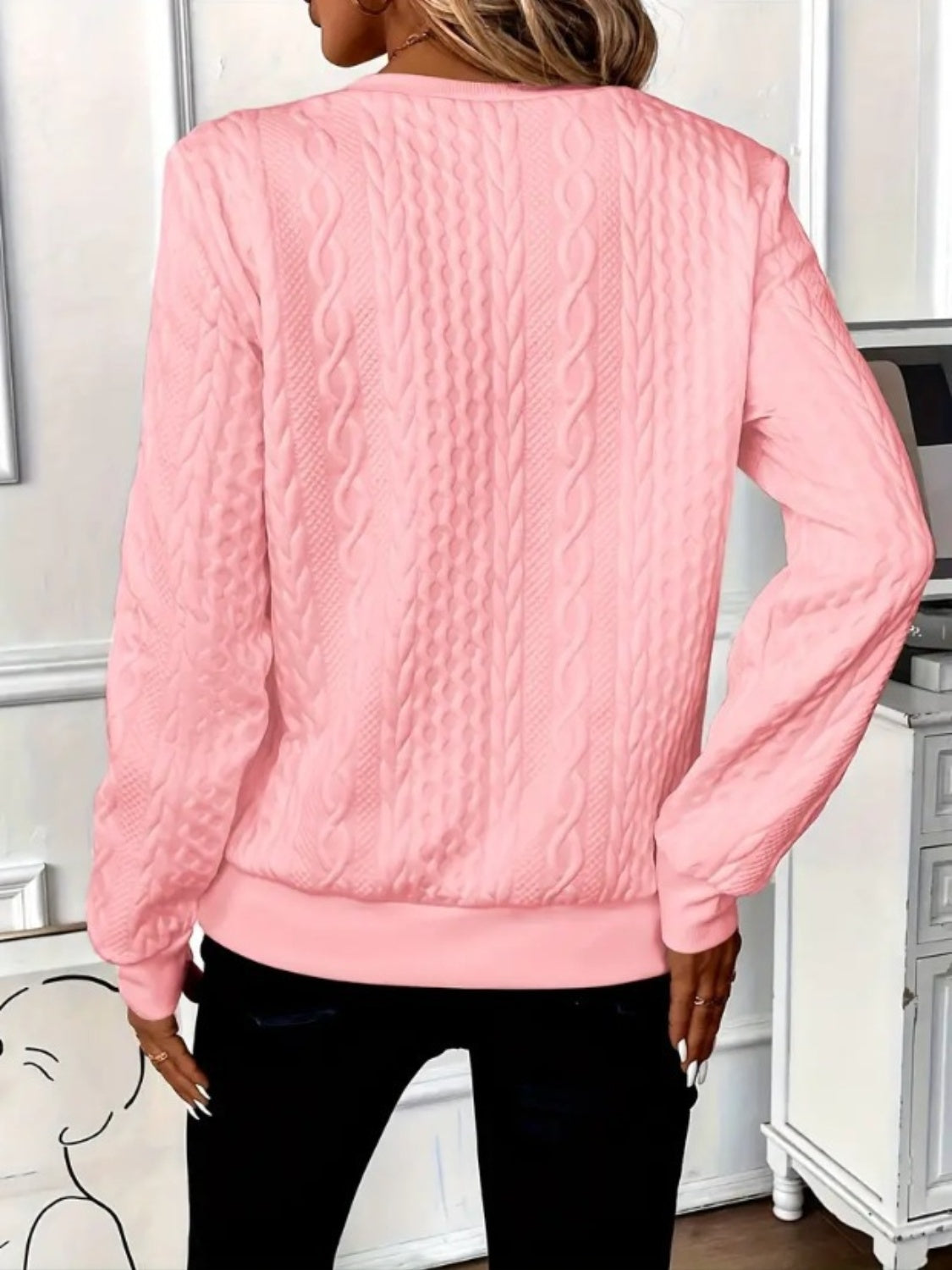 ⏰Black Friday Deals 70% OFF：Texture Half Zip Long Sleeve Sweatshirt