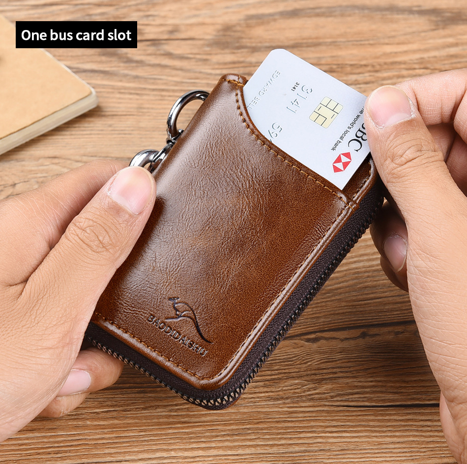 RFID Blocking Anti-Theft Wallet  Men's business casual genuine leather key case