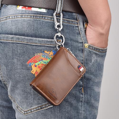 RFID Blocking Anti-Theft Wallet  Men's business casual genuine leather key case