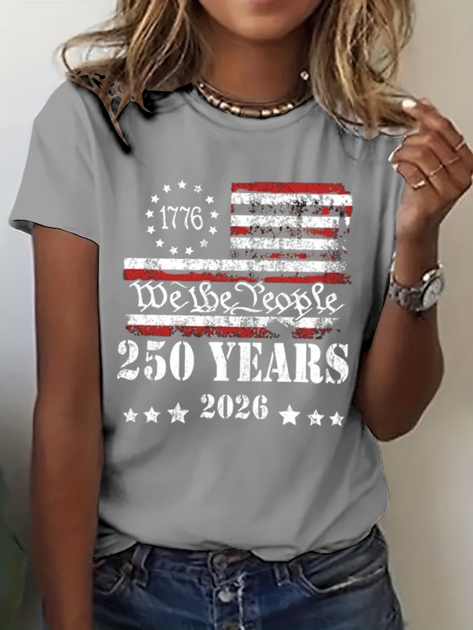 Women's 250th America Anniversary Casual Printed T-Shirt