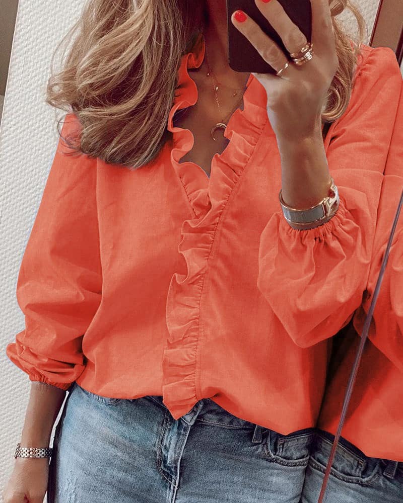 Ruffle Front Blouse
