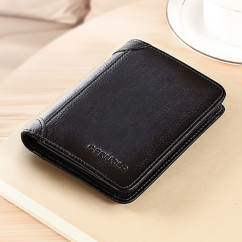 ❤Men's Large Capacity RFID Blocking Cowhide Leather Wallet