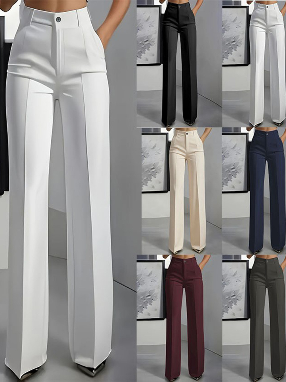 CIDER Work Pants Women Dress Pants High Waist Straight Leg Trousers Business Casual Slacks Office Pants