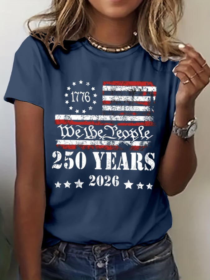 Women's 250th America Anniversary Casual Printed T-Shirt