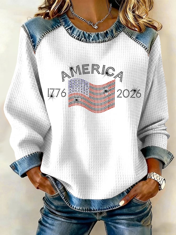 Women's 250th Anniversary Patchwork Casual Sweatshirt