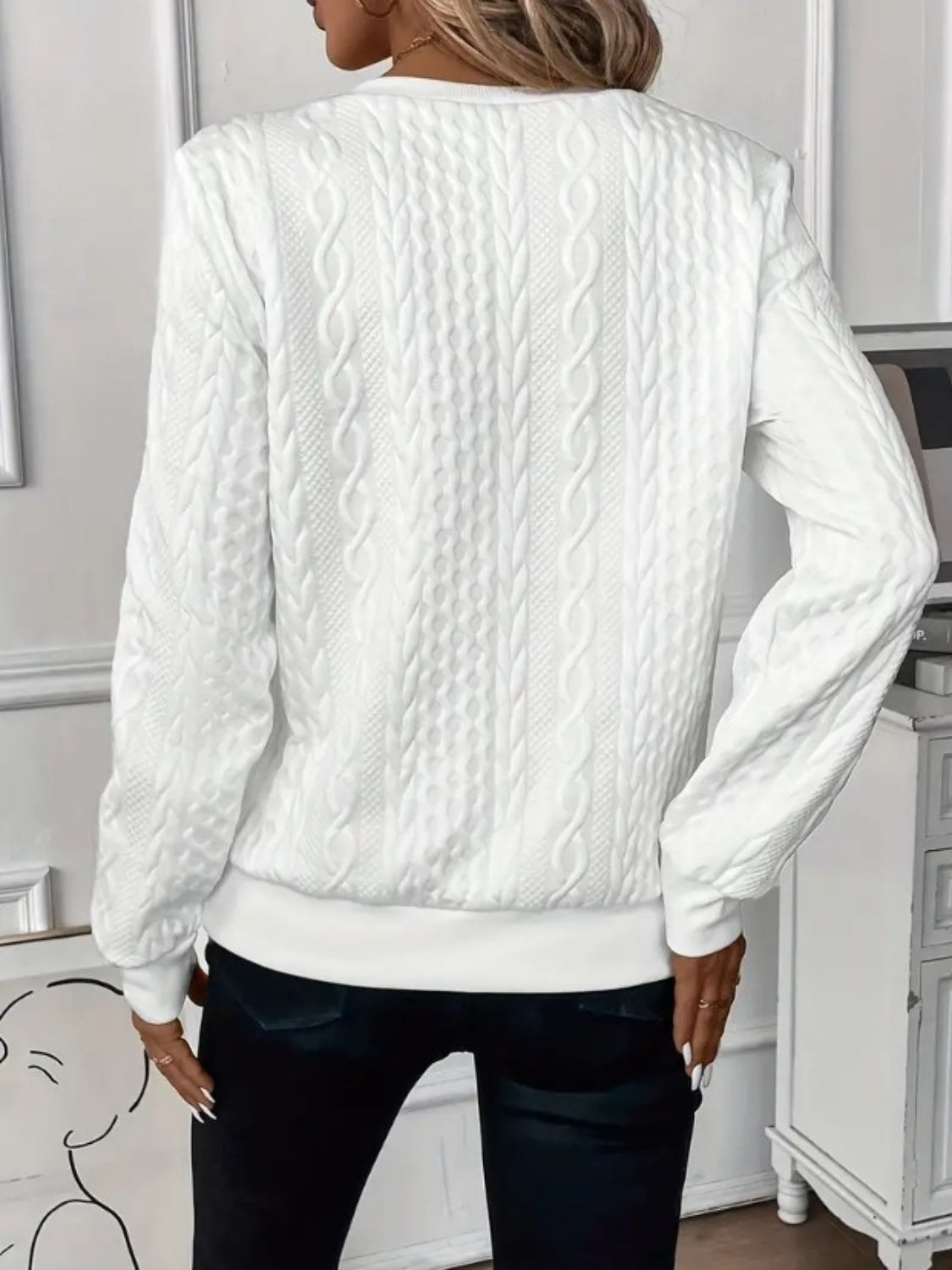 ⏰Black Friday Deals 70% OFF：Texture Half Zip Long Sleeve Sweatshirt