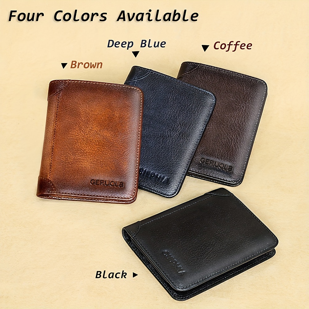 ❤Men's Large Capacity RFID Blocking Cowhide Leather Wallet