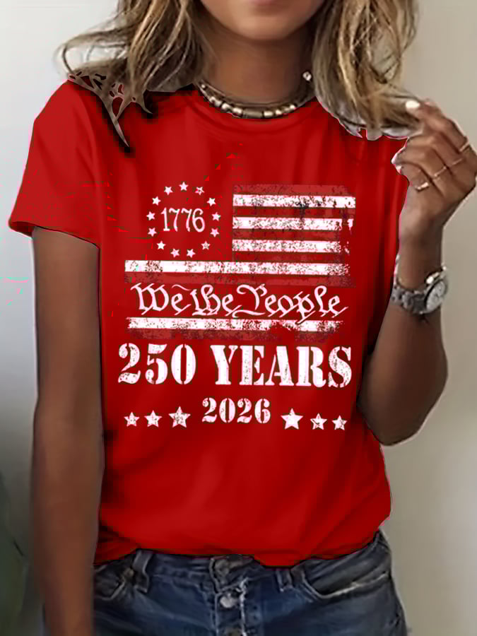 Women's 250th America Anniversary Casual Printed T-Shirt