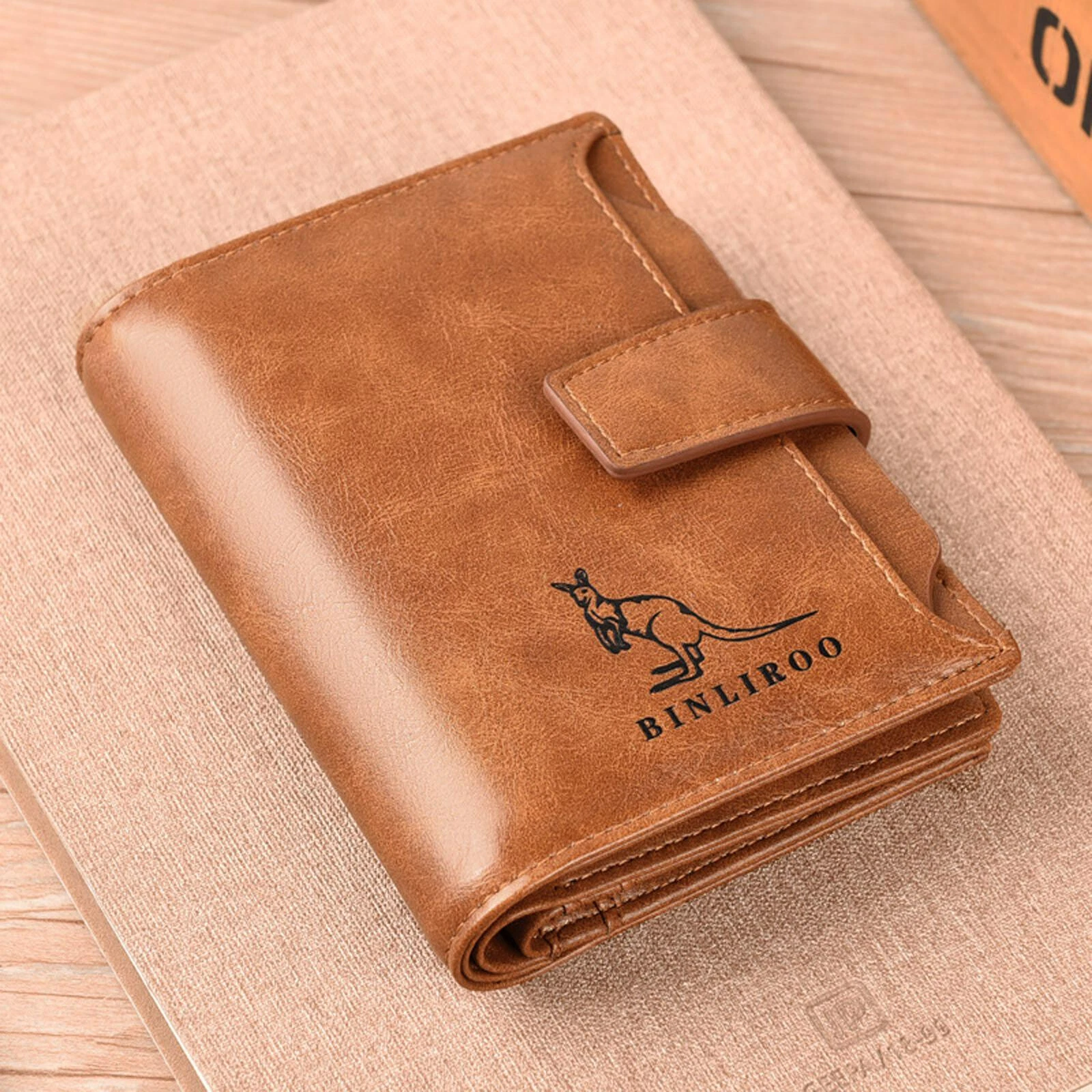 Anti-theft Men's Wallet For Credit Card Holder Leather Zipped  Portable Large